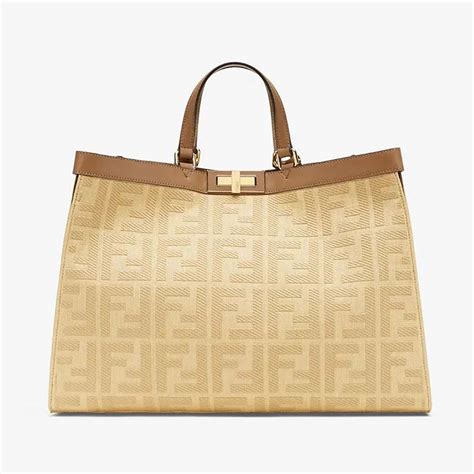 fendi peekaboo beige canvas|Fendi peekaboo leather bag.